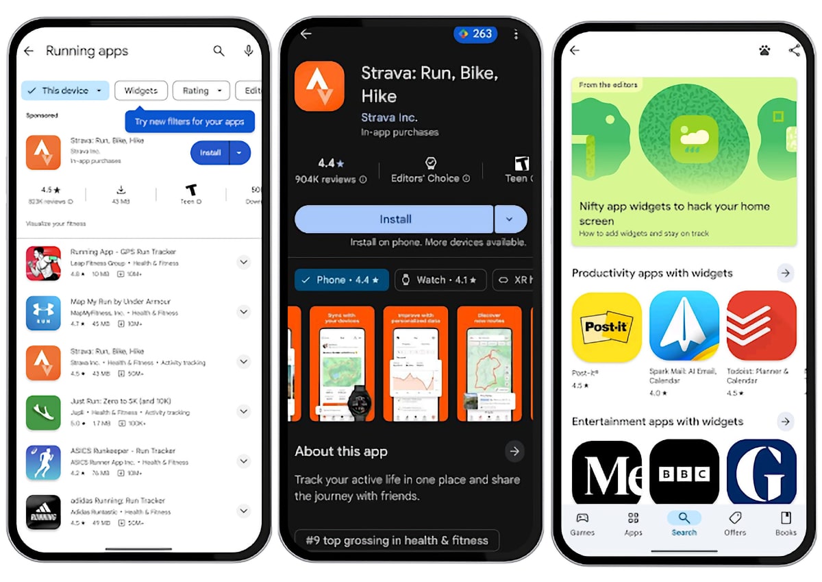 Apps mit Widgets leichter finden